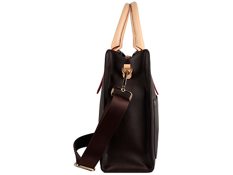 Сумка-портфель женская BUGATTI ЭЛЛА | ELLA, тёмно-коричневая, полиуретан, 30х11,5х28 см - рис 4.