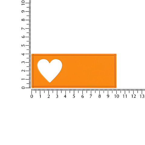 Лейбл из ПВХ с вырубкой «Сердце», оранжевый неон - рис 4.