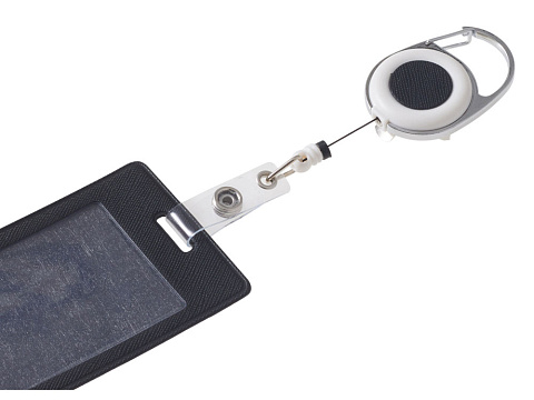 Бейдж с рулеткой-карабин Favor, черный - рис 6.