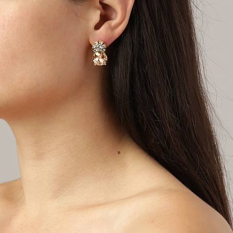 Серьги BECKIA SG GOLDEN / CRYSTAL Dyrberg Kern 460068 - рис 4.