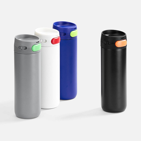 Термостакан X1 с цветной кнопкой, серый с оранжевым - рис 7.