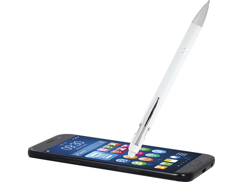 Kish шариковая ручка с серебристой отделкой - Белый (синие чернила) - рис 5.