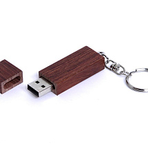 USB-флешка на 128 Гб прямоугольная форма, колпачек с магнитом, коричневый