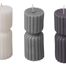 Набор свечей с гранями Vela, темно-серый, белый