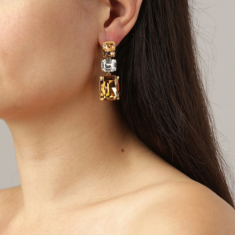Серьги ESMARA SG GOLDEN / CRYSTAL Dyrberg Kern 460013 - рис 2.