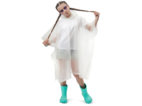 Пончо Hawaii c чехлом детский, белый - рис 2.