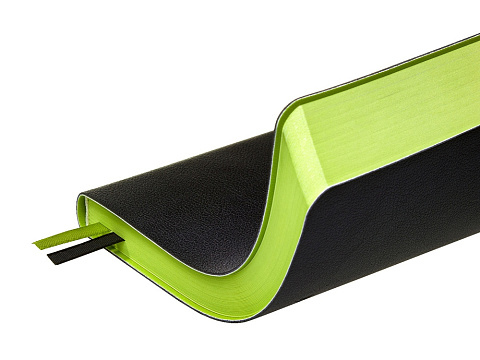 Ежедневник А5 датированный Boston 2027, черный с салатовым обрезом - рис 6.