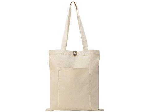 Сумка Clip из хлопка 340 г/м2 с застежкой из экокожи, натуральный - рис 2.