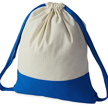 Рюкзак-мешок Cotton из хлопка 170 г, натуральный/синий