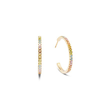 Серьги Hoop Multicolour Pastel Gold 30мм Coeur de Lion *0147/23-1590