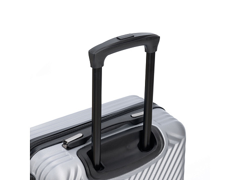 Чемодан TORBER ЛАМА, серебристый, ABS-пластик, 38 х 21 х 55 см, 37 л - рис 5.