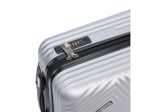 Чемодан TORBER ЛАМА, серебристый, ABS-пластик, 38 х 21 х 55 см, 37 л - рис 7.