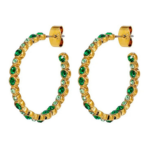 Серьги NANDITA SG EMERALD GREEN Dyrberg Kern 470141 - рис 2.