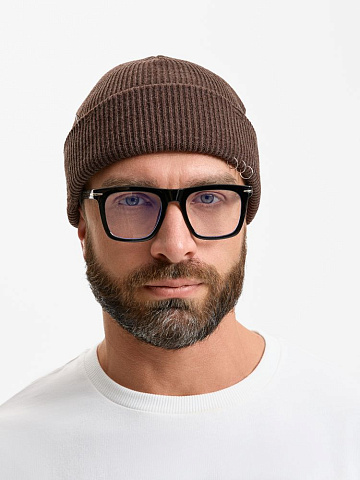 Шапка Ribelle, коричневый меланж - рис 7.