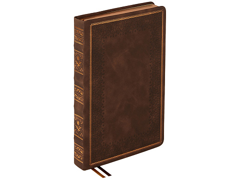 Ежедневник недатированный А5 Royal, коричневый с бронзовым срезом - рис 3.