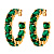 Серьги GRETIA SG EMERALD GREEN Dyrberg Kern 450085 - миниатюра