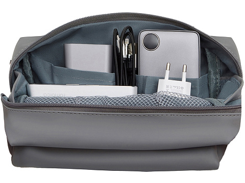 Органайзер для электроники и проводов из искусственной кожи Sofit, серый - рис 2.