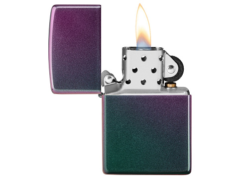 Зажигалка ZIPPO Classic с покрытием Iridescent, латунь/сталь, фиолетовая, матовая, 38x13x57 мм - рис 4.