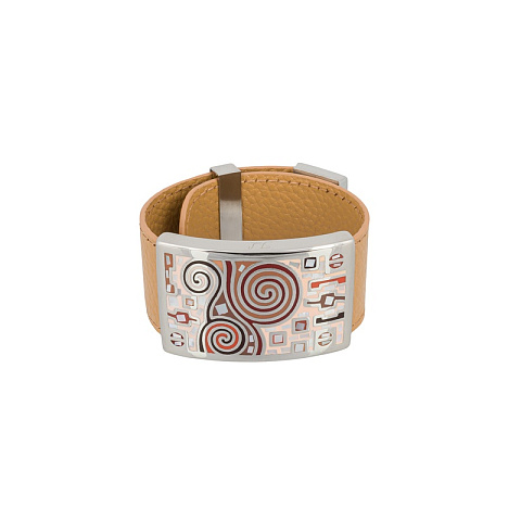 Браслет на кожаном бежевом ремешке