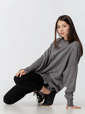 Джемпер оверсайз унисекс Grunge, серый - рис 13.