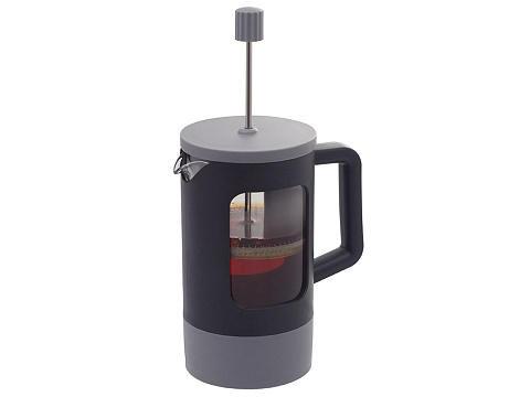 Френч-пресс Double Tone, черный-серый - рис 6.