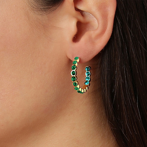 Серьги HOLLY SG GREEN Dyrberg Kern 390107 - рис 2.