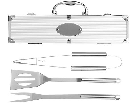 Набор для барбекю в кейсе: лопатка, щипцы, вилка Salvy (P) - рис 3.