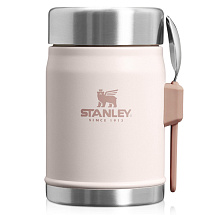 Банка для еды объемом 400 мл с ложкой-вилкой Stanley Legendary - Light pink