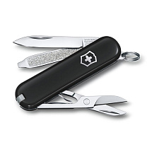 Нож-брелок VICTORINOX Classic SD Colors "Dark Illusion", 58 мм, 7 функций, чёрный