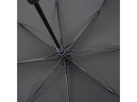 Зонт трость мужской TORBER, полуавтомат, черный, каркас файбергласс, эпонж, пластиковая ручка, диаметр 120 см - рис 4.