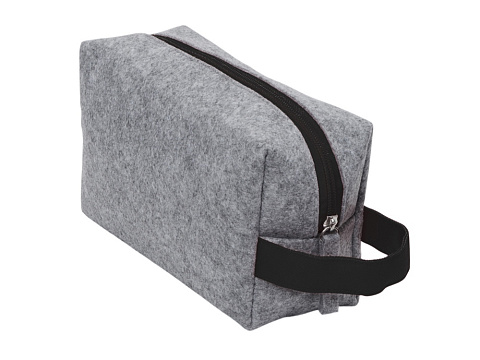 Органайзер для электроники и проводов Felt из RPET-фетра с ручкой, серый с черным - рис 3.