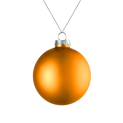 Елочный шар Finery Matt, 8 см, матовый оранжевый - рис 2.