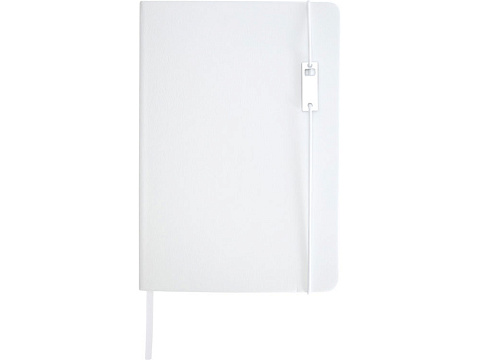 Набор Legato Elegance из блокнота формата А5 в твердой обложке и ручки-роллера, белый/белый - рис 2.
