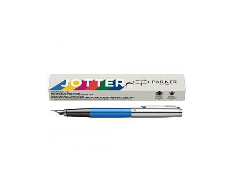 Ручка перьевая Parker Jotter Originals Blue Chrom CT, перо: F, цвет чернил: blue, в подарочной упаковке - рис 6.