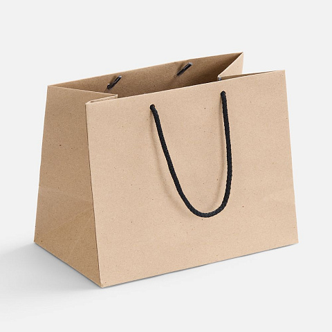 Пакет бумажный Stor, неокрашенный с черными ручками - рис 2.