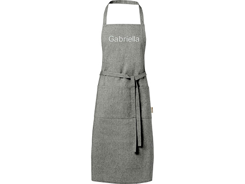 Pheebs 200 g/m2 recycled cotton apron, черный - рис 5.