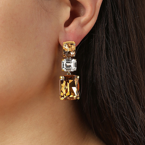 Серьги ESMARA SG GOLDEN / CRYSTAL Dyrberg Kern 460013 - рис 4.