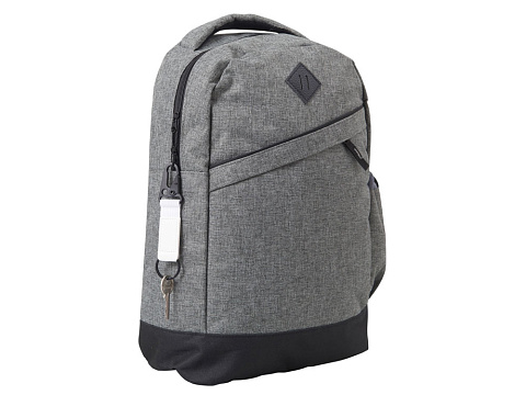 Брелок-ремувка Carabinier из ткани с вставкой из экокожи и карабином, белый - рис 3.