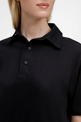 Рубашка поло унисекс Senti, черная - рис 9.