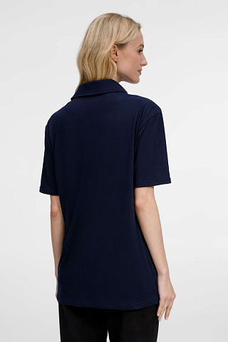 Рубашка поло унисекс Senti, темно-синяя - рис 11.