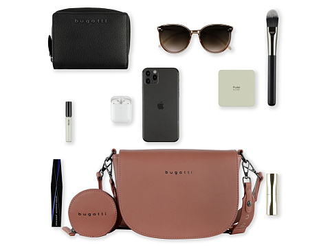 Сумка наплечная женская BUGATTI АЛМАТА | ALMATA, с кошельком, абрикосовая, полиуретан, 27х6х18,5 см - рис 6.