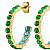 Серьги HOLLY SG GREEN Dyrberg Kern 390107 - миниатюра - рис 3.