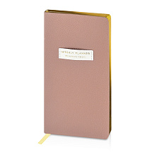Еженедельник недатированный А6 Morandi. Пыльная роза с нашивкой, пыльно-розовый
