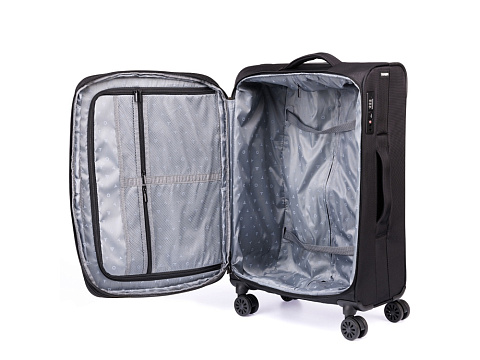 Чемодан TORBER БРОСНО, чёрный, нейлон 600D, 43,5 х 26 х 68 см, 56 л - рис 4.