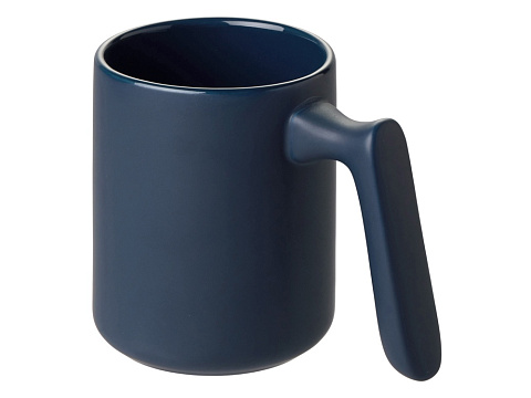Кружка матовая с прямой ручкой Axio, 360 мл, темно-синий - рис 2.