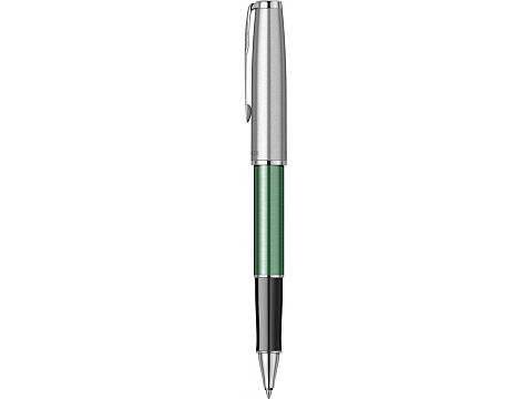 Ручка-роллер Parker Sonnet Essentials Green SB Steel CT, цвет чернил black, перо: F, в подарочной упаковке. - рис 3.