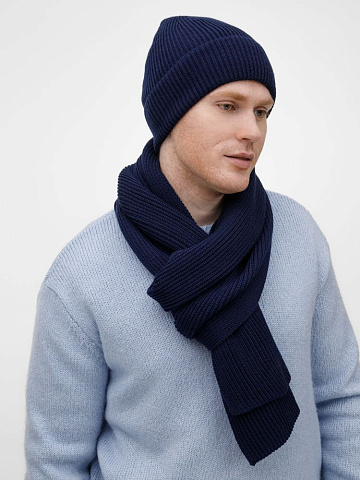 Шарф Nobilis Mono, темно-синий - рис 8.