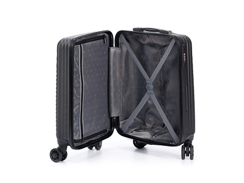 Чемодан TORBER ЛАМА, чёрный, ABS-пластик, 38 х 21 х 55 см, 37 л - рис 4.