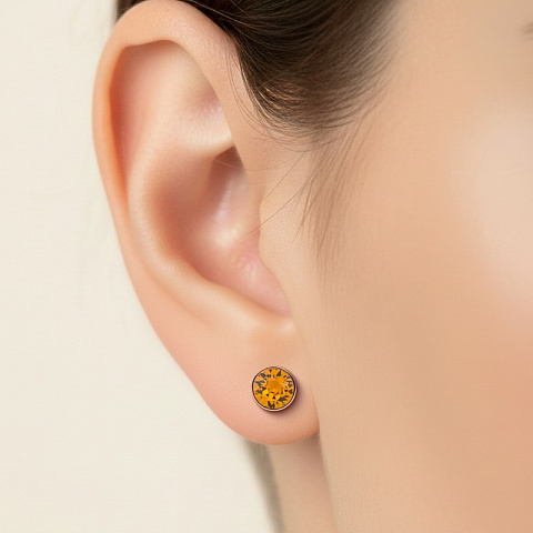 Пусеты Topaz Fiore Luna SWE298 TZ RG - рис 2.