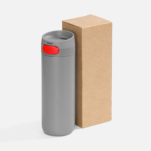 Термостакан X1 с цветной кнопкой, серый с красным - рис 6.